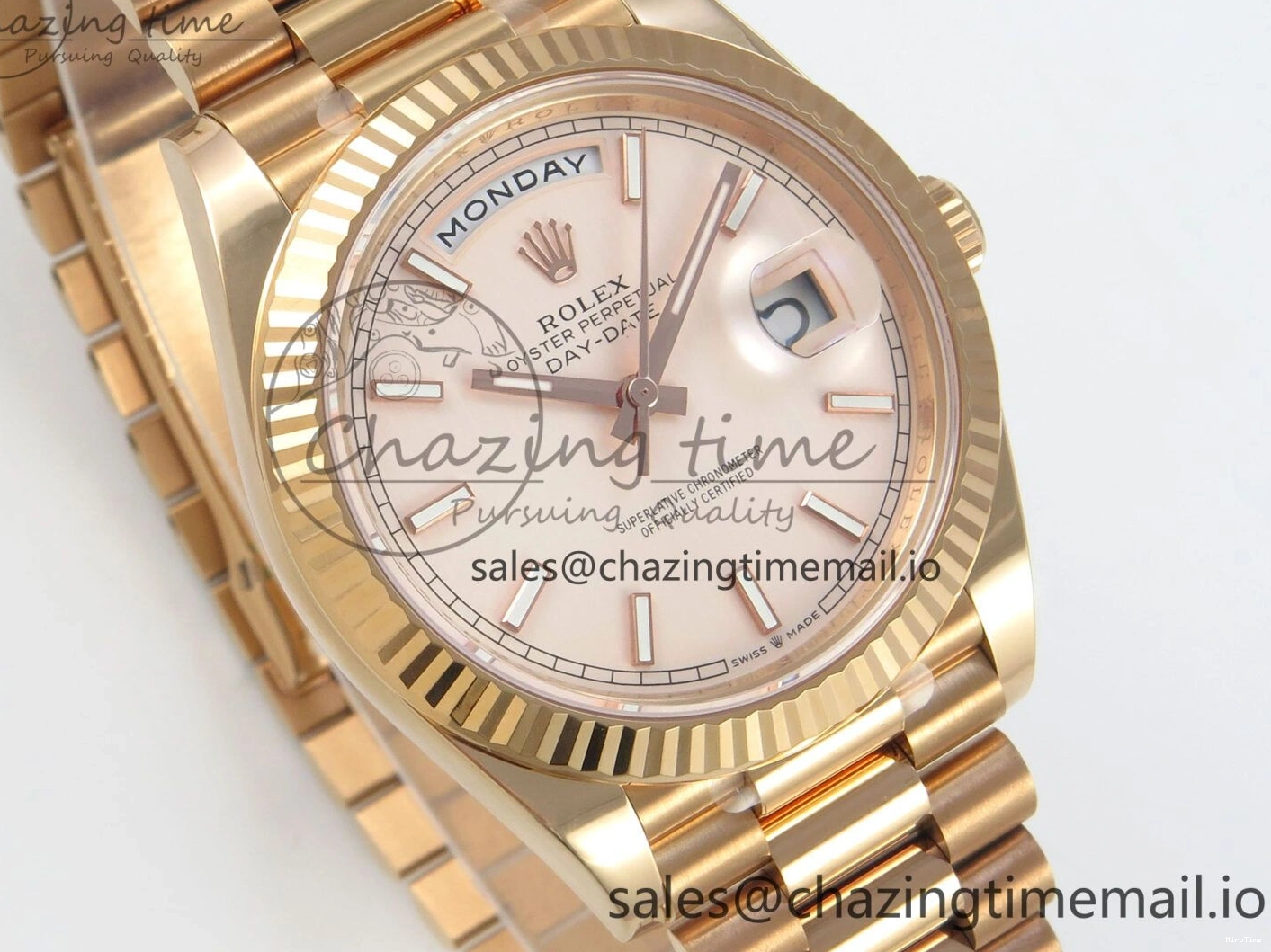 MiroTime 0113 Day Date 40 RG 228235 THBF 1:1 Best Edition RG Marker Dial on President Bracelet VR3255 V3 (Gain Weight) Seasonal 260